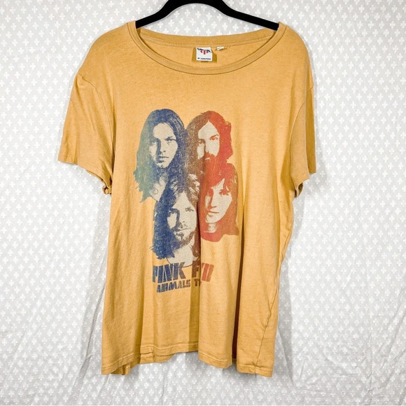 Junk Food Clothing Tops - Junk Food Yellow Pink Floyd Graphic Print Tee